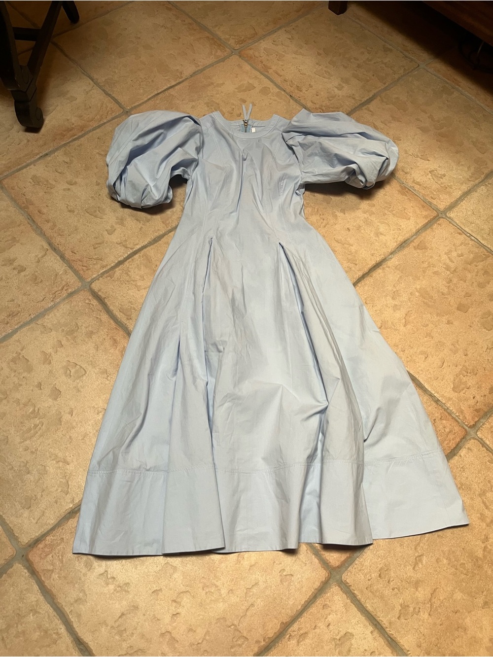 Puff-Sleeve Light Blue Maxi Dress — Elegant Feminine Silhouette